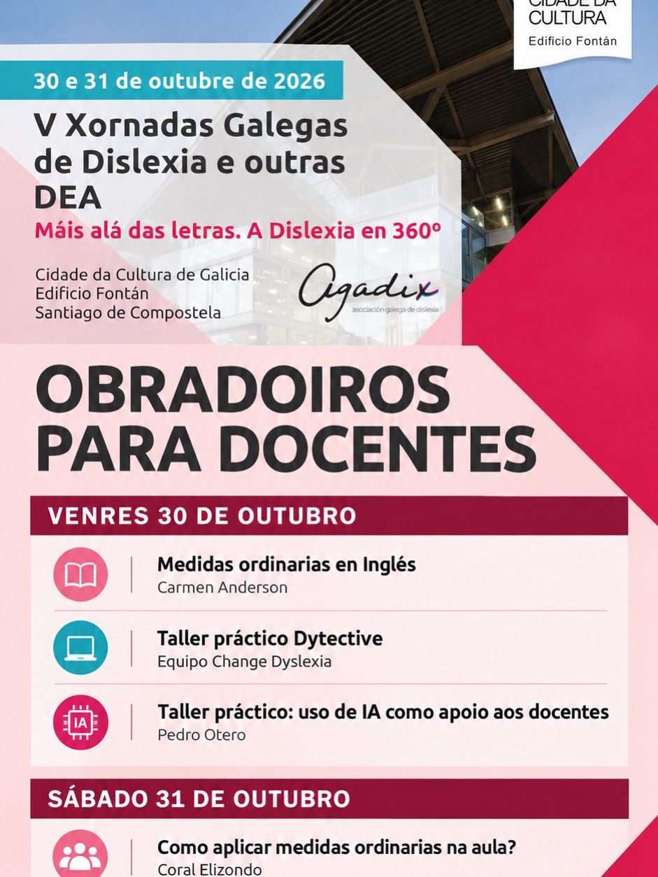 Talleres prácticos para docentes en las V Jornadas Gallegas de Dislexia y otras DEA